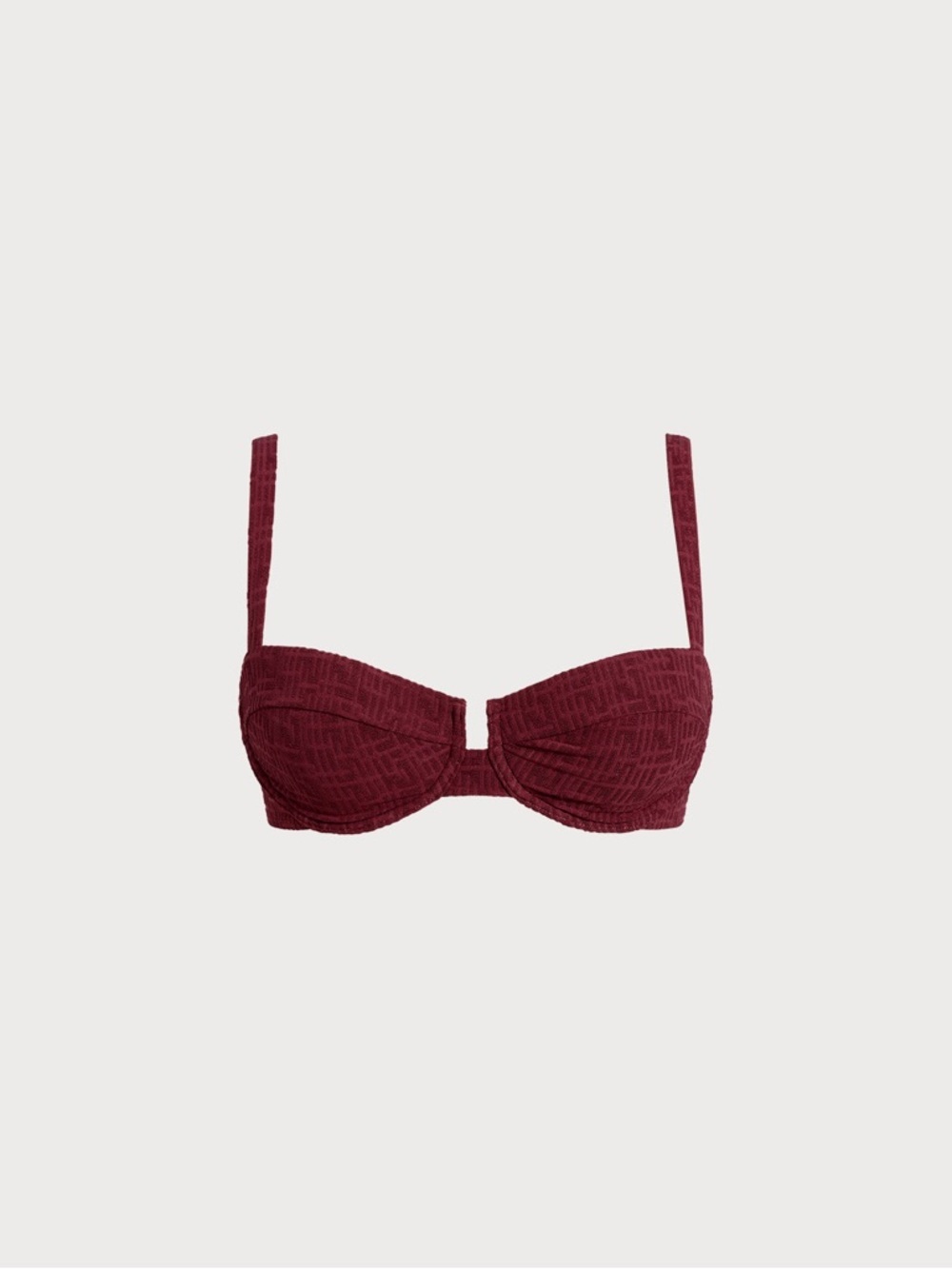 Textured Burgundy High-Waist Bikini Set - Women Swim — image 3 of 5